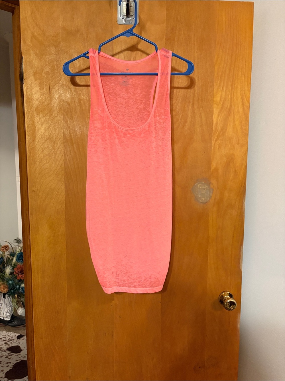 Vanity Neon Coral-Pink Racerback Tank